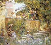 Nono and Marthe in the Garden with Madame Lebasque, Lebasque, Henri